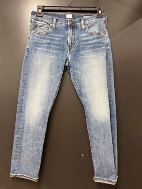 Edwin Dark Blue Washed Distressed Jeans